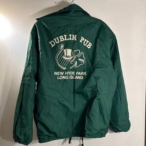 Dunbrooke Pla-Jac Vintage Dublin Pub Green Windbreaker Jacket Men’s sz Small